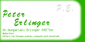 peter erlinger business card